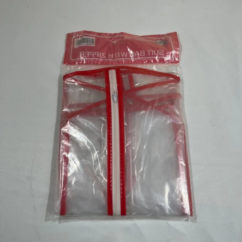 Victory Extra Large Suit Bag Red Trim Vintage Vinyl Garment Cover 24 x 40 NIP